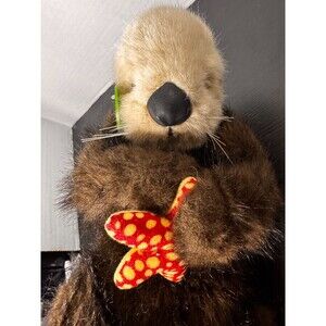 World Wildlife Fund Sea Otter w/ Starfish 14" Plush w/ Tags WWF 1990 Applause